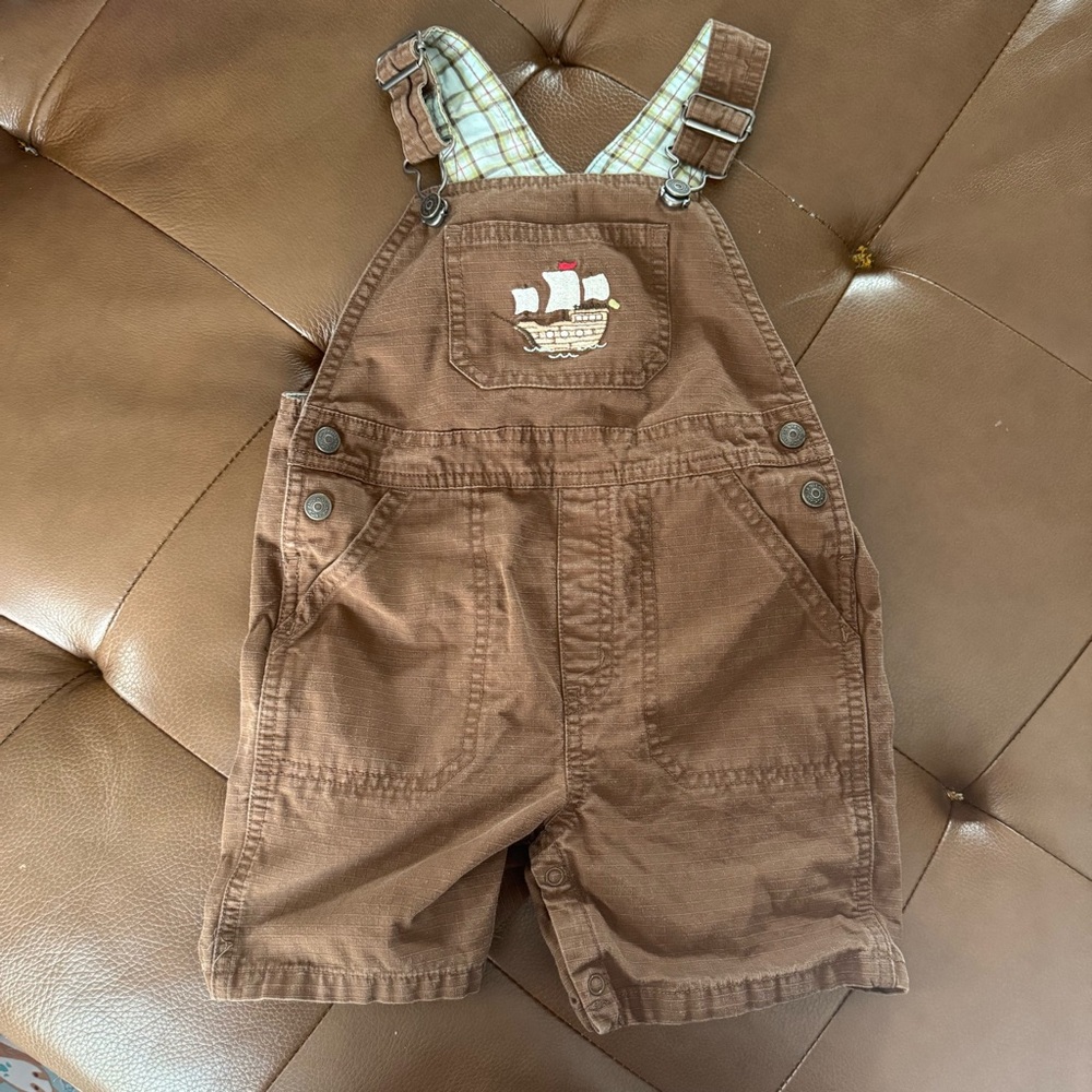 Janie and Jack Brown Overalls